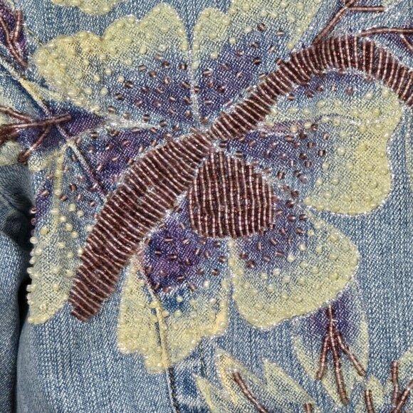 Z.Cavaricci Beaded and Sequin Jean Blazer, Women's Medium - Picture 8 of 14